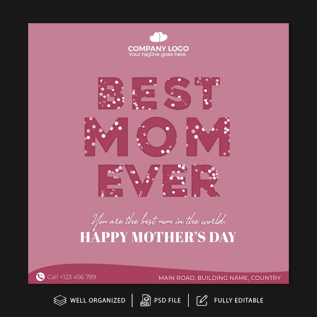 PSD social media template mothers day