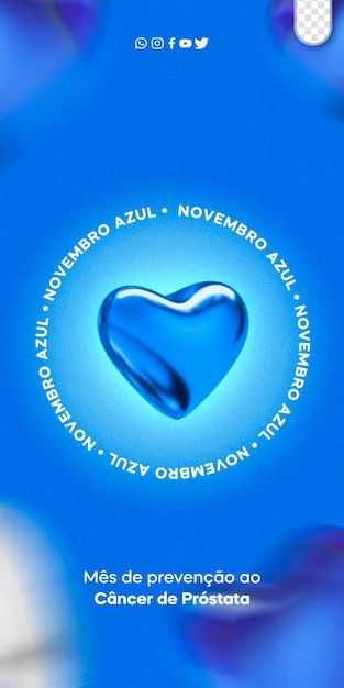 Social media template psd editable november blue month prostate cancer awareness