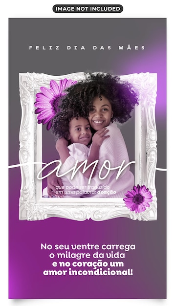 PSD social media template stories mothers day with love