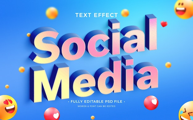 PSD Эффект текста в социальных сетях