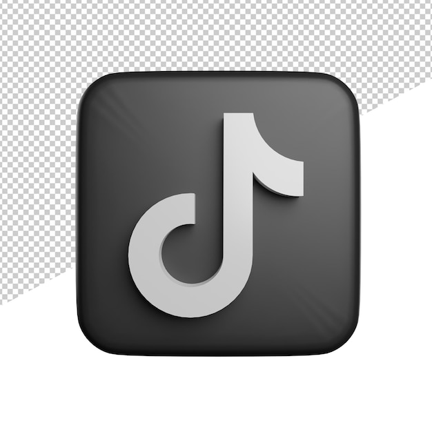 Social media tiktok logo vooraanzicht 3d rendering illustratie transparante achtergrond