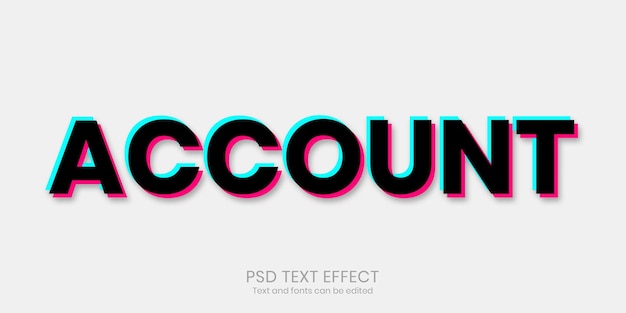 социальные сети tiktok текстовый эффект градиент цвета psd файл редактируемый текст