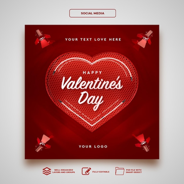 PSD social media valentine's day template