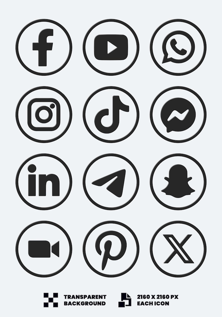 Social media vector knoppen vrij