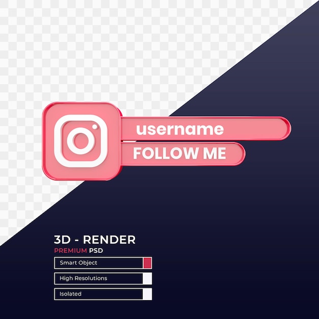 Social media volg ons badge 3d render