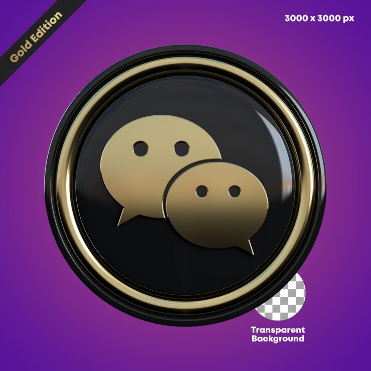 PSD social media wechat 3d icon