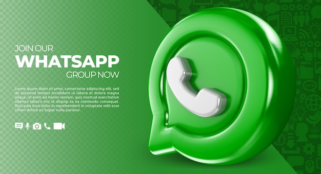 Social media whatsapp rendering 3d