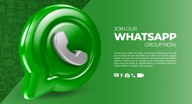 ソーシャルメディアwhatsapp3dレンダリング