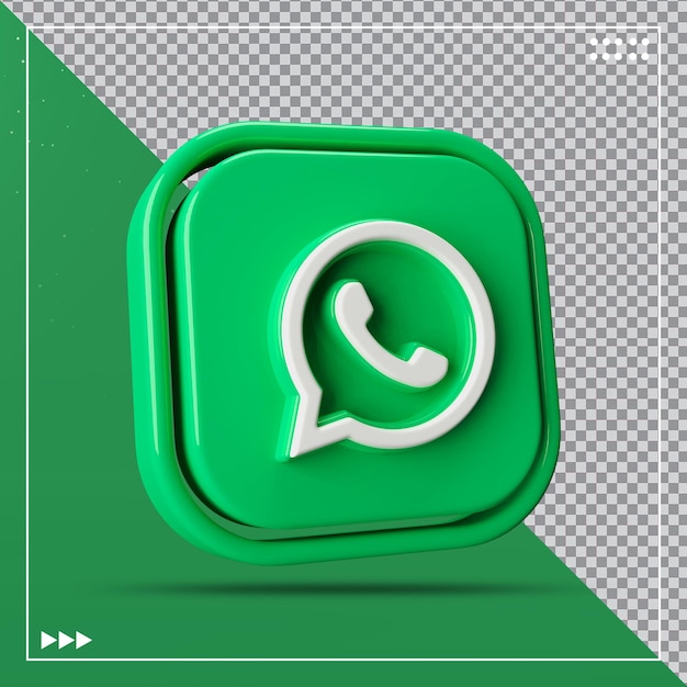Концепция значка WhatsApp в социальных сетях 3d рендеринг