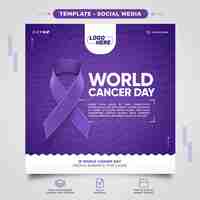 PSD social media world cancer day template