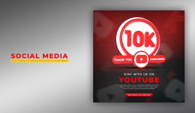 Social media youtube app icon in 3d rendering