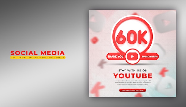 Social media youtube app-pictogram in 3d-rendering