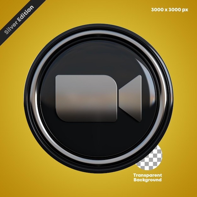 PSD social media zoom 3d icon