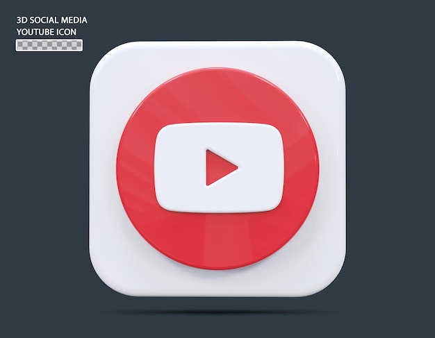 Social medial youtube pictogram concept 3d render