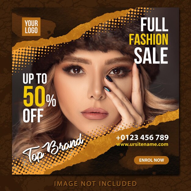 Social post fashion banner ads design psd