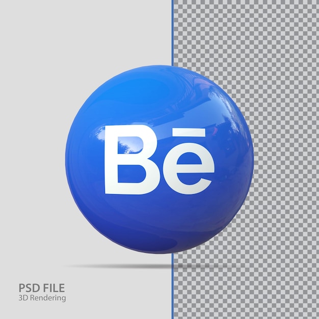 PSD sociale media behance 3d render