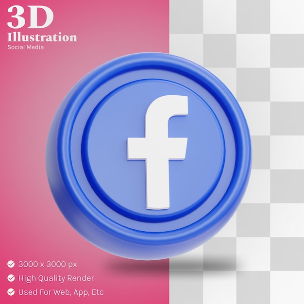 Sociale media facebook logo afbeelding 3d