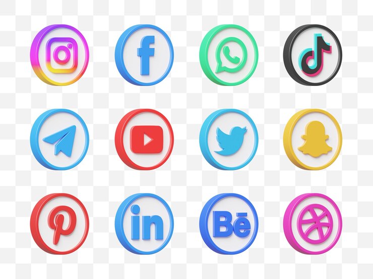 Sociale media icoon collectie 3D