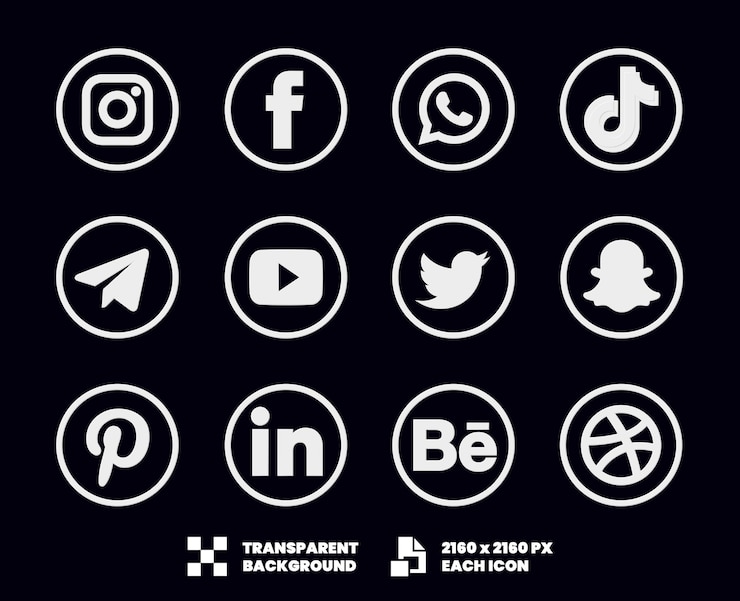Sociale media icoon collectie 3D