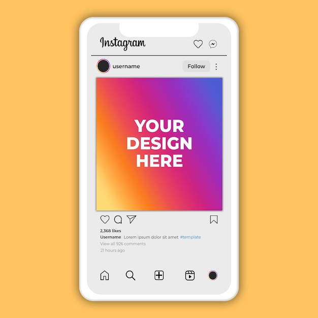 Sociale media instagram post sjabloon ui interface