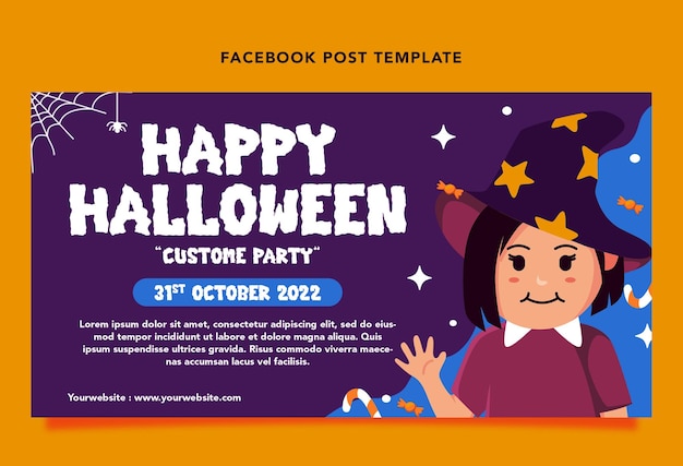 PSD sociale media omslag happy halloween-sjabloon