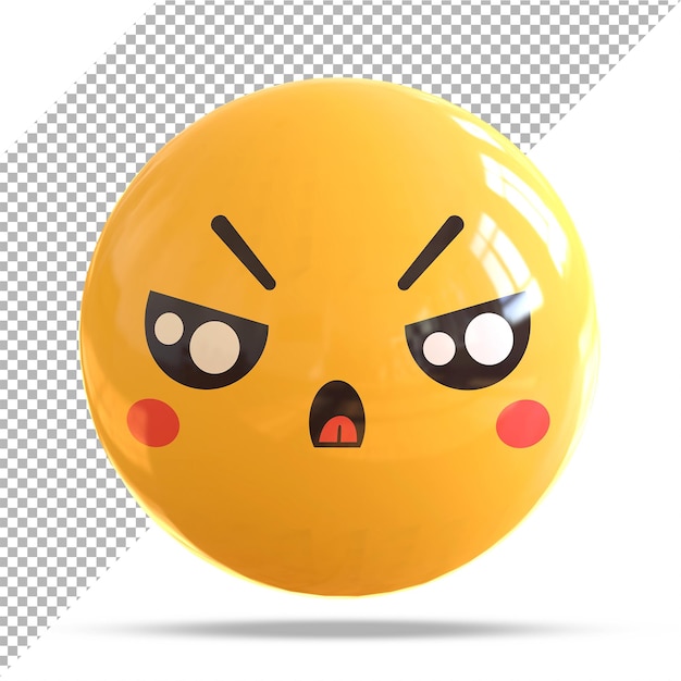 Sociale media reactie emoji gezicht boos 3d render