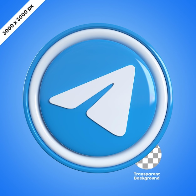 Sociale media telegram 3d-pictogram