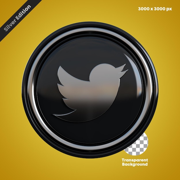 PSD sociale media twitter 3d-pictogram