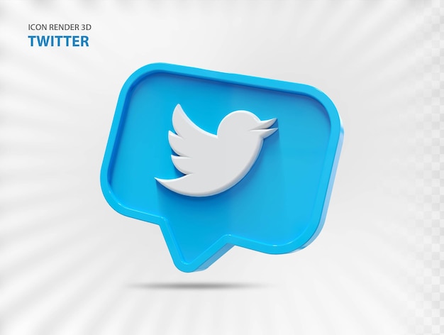 Sociale media twitter 3d-rendering