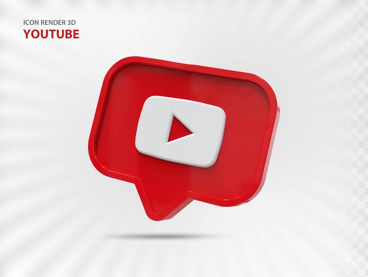 PSD sociale media youtube 3d-rendering