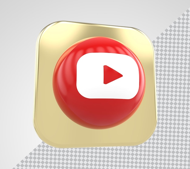 Sociale media Youtube 3D-rendering