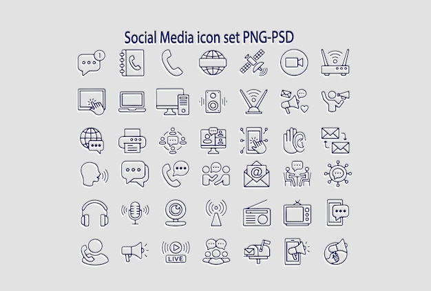 Sociale medie ikon sæt