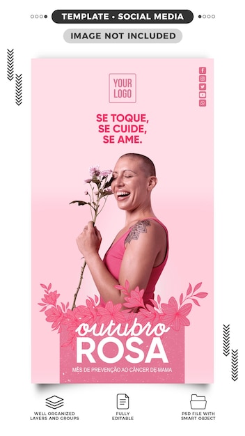 Sociale netwerken verhalen oktober roze maand van preventie van borstkanker in brazilië