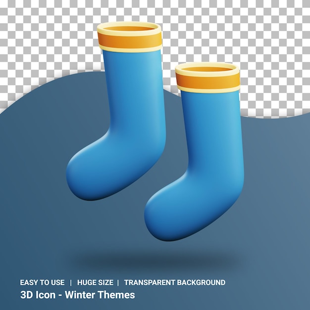 PSD sock 3d illustration with transparent background