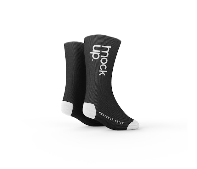 PSD sock mockup realistic