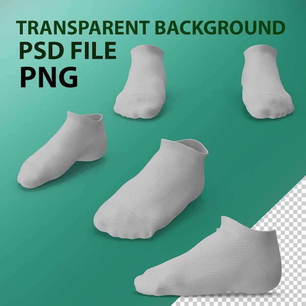 PSD socks grey on the foot standing png