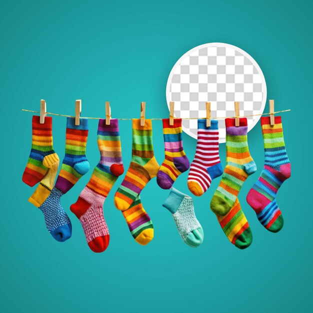 PSD socks multicolor hanging