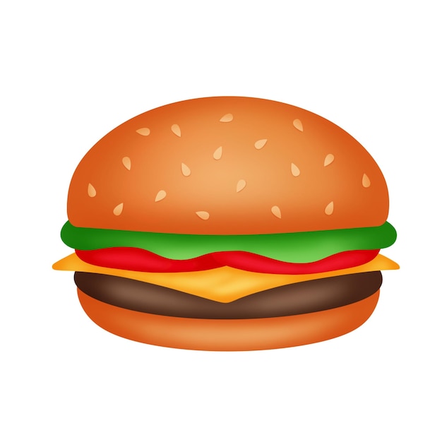 Soczysty burger izolowany na białym tle