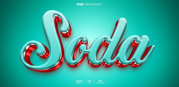 PSD effetto testo modificabile soda 3d