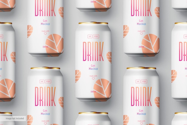 Soda o lattine di birra mockup vista dall'alto