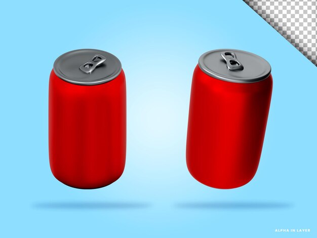 Soda can 3d render illustration isolated