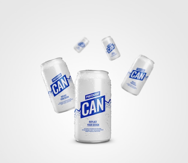 Soda can flyer advertising mockup