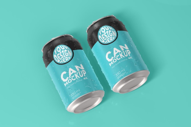 PSD soda can mockup for beverage packaging