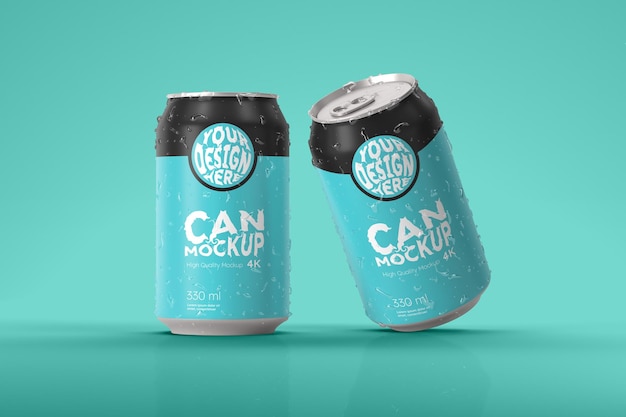 Soda can mockup for beverage packaging