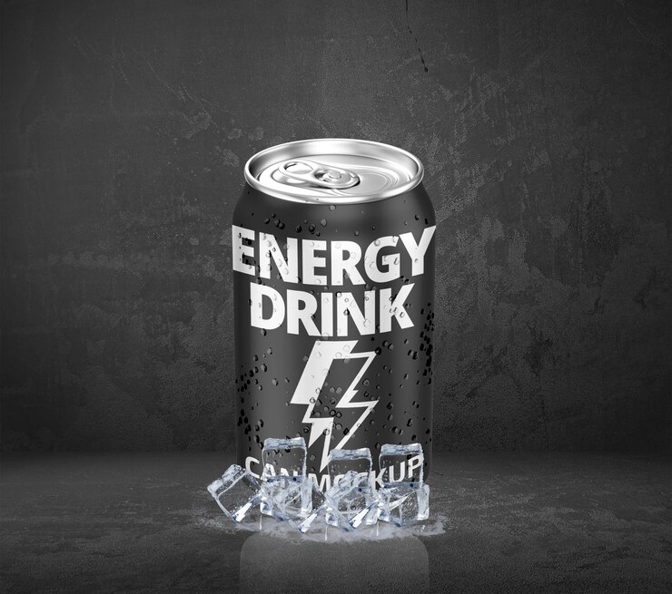 PSD soda can mockup for energy drinks