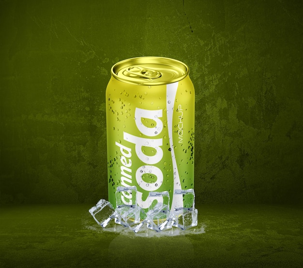 PSD soda can mockup для энергетических напитков