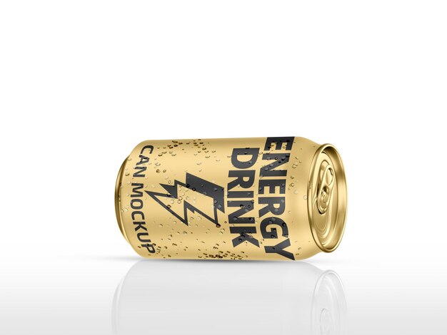 PSD soda can mockup voor energiedrankjes