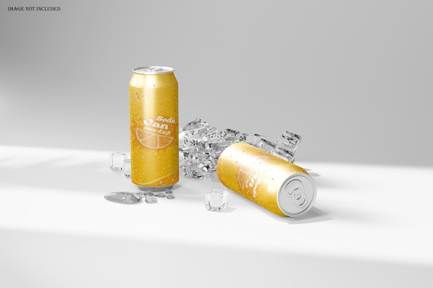 PSD soda può mockup