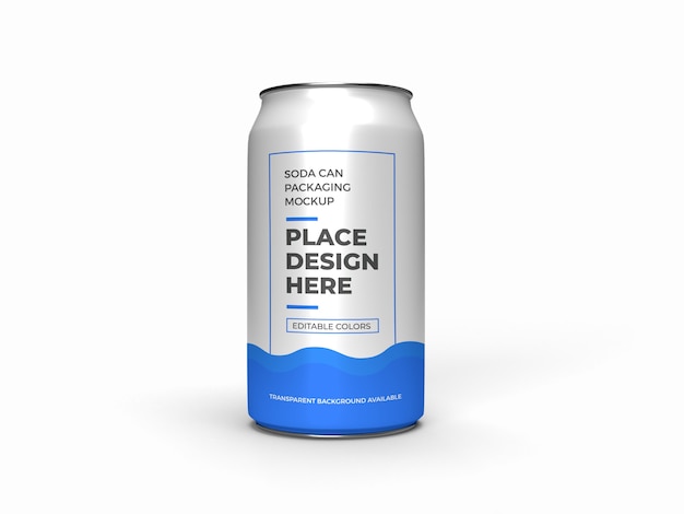 Soda can packaging mockup isolated