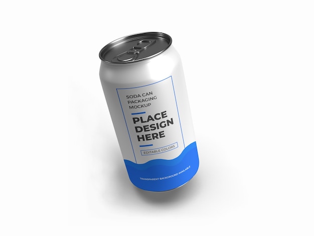 Soda can packaging mockup isolated